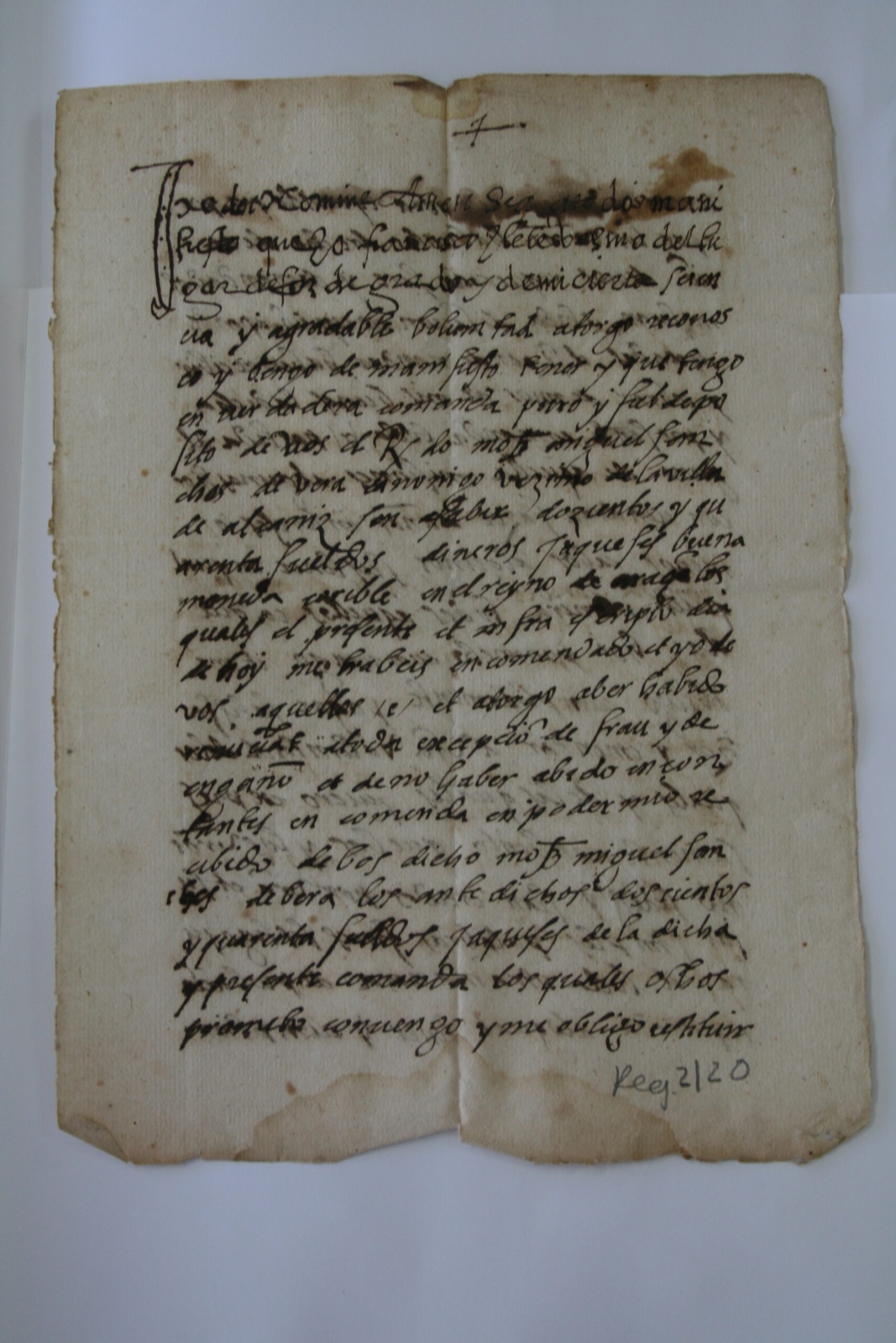 Reproducción digital del documento notarial de Leonardo de Sos